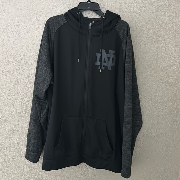 Notre Dame Fighting Irish Men's Colosseum Black Blackout Full-Zip Hoodie 3XL - Picture 1 of 7